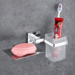 Soap Dish With Tumbler Holder – Model 027 (Square Series)