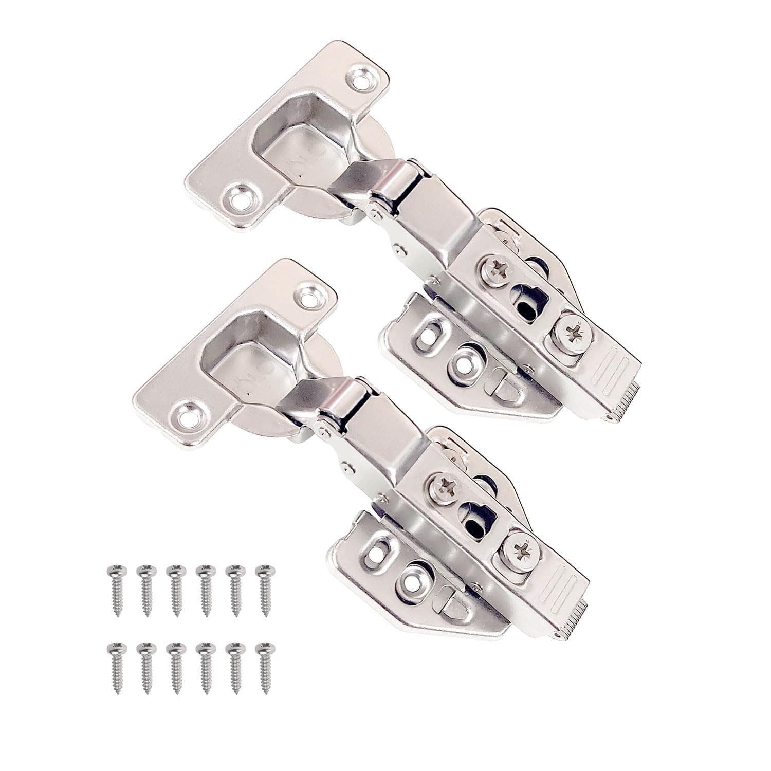 61LBAueZkgL._SL1500_ Cabinet Hinges – 3D Soft Close Full Overlay | Stainless Steel | Set of 1 (2 Pieces) - Image 1