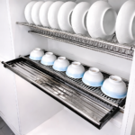 SS Dish Plate Rack Drainer for Kitchen Cabinet