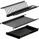 Stainless Steel 3-Piece Plate Drying & Storage Stand