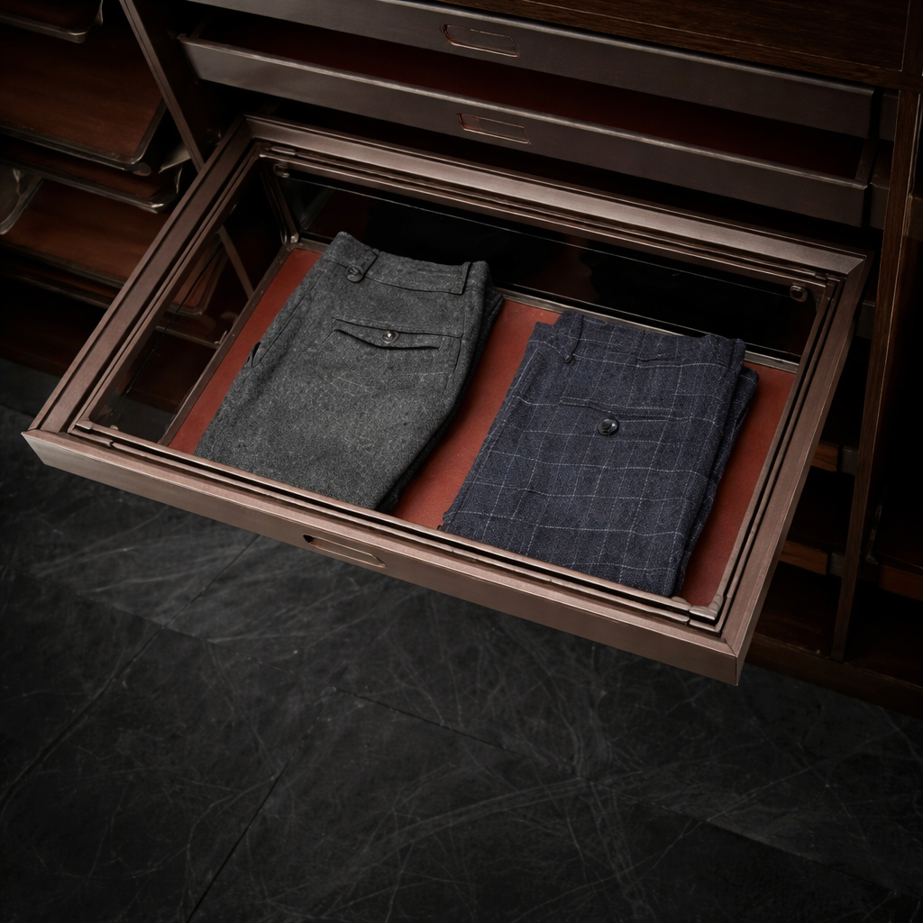 Leather Box Glass Storage Basket - Image 1