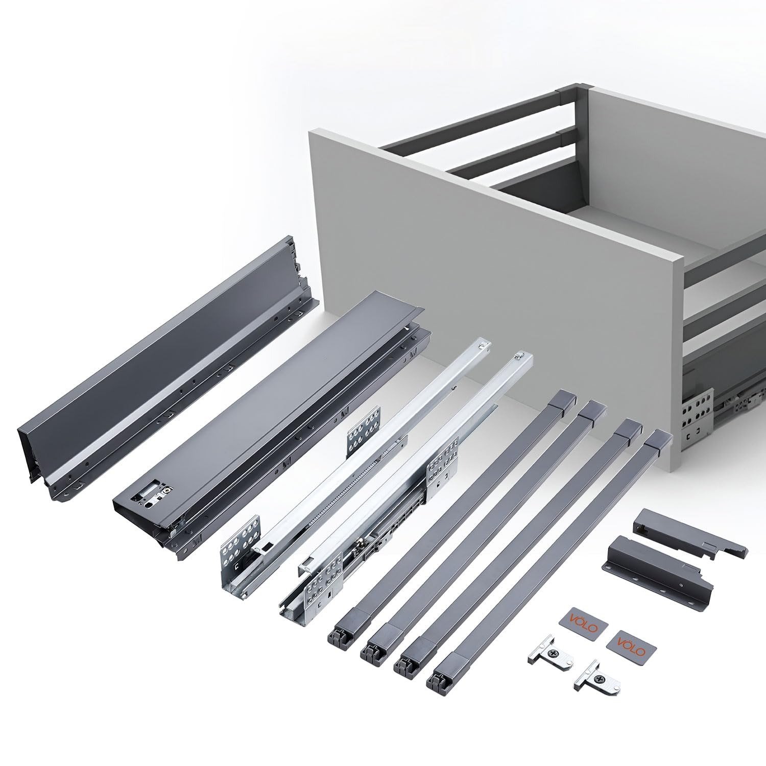 Tandem Box Grey Soft Close Tandem Drawer Slide System for Modular Kitchen - Image 1